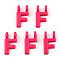 Rack Plating Spray Painted Alloy 2-Loop Link Pendants, Letter Charms, Lead Free & Nickel Free & Cadmium Free, Letter.F, 14x7.5x2mm, Hole: 2mm