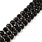 Natural Black Onyx(Dyed & Heated) Beads Strands, with Seed Beads, Faceted Rondelle, 7~8x5~6mm, Hole: 1mm, about 45~46pcs/strand, 14.57''~14.96''(37~38cm)
