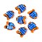 Handmade Lampwork Beads, Clownfish, Royal Blue, 20~21.5x17~18x8.5~9mm, Hole: 0.8~1mm