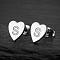 Heart 201 Stainless Steel Stud Earrings, Stainless Steel Color, Letter S, 10x10mm