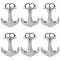 6Pcs 304 Stainless Steel Hook Clasps, For Leather Cord Bracelets Making, Anchor, Stainless Steel Color, 31x24x6mm, Hole: 5x5mm