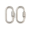 Non-Tarnish 304 Stainless Steel Screw Carabiner Lock Charms, for Necklaces Making, Quick Links, Oval, 26x14x2mm