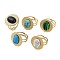 Ion Plating(IP) 304 Stainless Steel Ring, Adjustable Synthesize Gemstone Rings, Sun, 20.5mm, Inner Diameter: Adjustable
