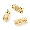 Brass Pendants, with Jump Ring, Cadmium Free & Lead Free, Pineapple, Real 18K Gold Plated, 19x9mm, Hole: 3.5mm