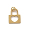 304 Stainless Steel Charms, with Jump Ring, Padlock with Heart Charms, Ion Plating(IP), Golden, 14.5x9.5x1mm, Hole: 2mm