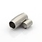 Tarnish Resistant 304 Stainless Steel Matte Surface Magnetic Clasps with Glue-in Ends, Barrel, Stainless Steel Color, 14x7mm, Hole: 4mm