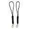 Polyester Cord Mobile Straps, with Platinum Plated Lobster Claw Clasps, Black, 8.3~8.5cm