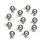 Tarnish Resistant 201 Stainless Steel Pendants, Round, Stainless Steel Color, 11x8mm, Hole: 2mm