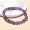 Natural Amethyst Bead Stretch Bracelets, Round, Inner Diameter: 2 inch~2-3/8 inch(5~6cm), Bead: 5.8~6.8mm