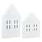 4Pcs 2 Styles Christmas Wood House Display Decorations, Micro Landscape Decoration Accessories, White, 129~180x89~100x20.5~25mm, 2pcs/style
