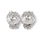 Rack Plating Brass Box Clasps, 3-Strand, 6-Hole, Flower, Platinum, 21x16x7.5mm, Hole: 2.4mm