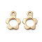 Alloy Hollow Flower Charms, Lead Free & Cadmium Free, Light Gold, 13.5x10.5x2mm, Hole: 1.5mm, about 2000pcs/1000g