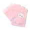 Plastic Zip Lock Bag, Storage Bags, Self Seal Bag, Top Seal, with Cup Shape Window, Rectangle, Pink, Rabbit Pattern, 18x13x0.15cm, Unilateral Thickness: 3.9 Mil(0.1mm)