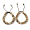 10mm Round Natural Picture Jasper Braided Bead Bracelets, Adjustable Nylon Cord Bracelets for Women Men, Inner Diameter: 1-3/4~2-7/8 inch(4.6~7.4cm)