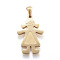 Ion Plating(IP) 304 Stainless Steel Pendants, Girl, Golden, 25x17x2mm, Hole: 3x6mm