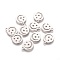 Non-Tarnish 304 Stainless Steel Charms, Laser Cut, Flat Round with Moon and Star, Stainless Steel Color, 14x12x1.2mm, Hole: 1.5mm