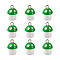 Plastic Pendants, with Platinum Plated Iron Loop, Mushroom with Polka Dots, Green, 17.5x11.5x12mm, Hole: 1.5mm