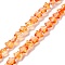 Transparent Glass Beads Strand, with Glitter Powder, Star, Orange, 7.5~8x8.3x4mm, Hole: 0.7~1mm, about 50pcs/strand, 14.72~14.92 inch(37.4~37.9cm)