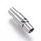 Tarnish Resistant 304 Stainless Steel Locking Tube Magnetic Clasps, Column, Stainless Steel Color, 16x5mm, Hole: 3mm