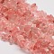 Cherry Quartz Glass Chip Beads Strands, 3~8x3~8mm, Hole: 1mm, about 80~81cm