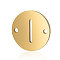201 Stainless Steel Links connectors, Flat Round with Letter, Golden, Letter.I, 12x0.8mm, Hole: 0.8mm