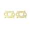 Rack Plating Alloy Multi-Strand Links, Cadmium Free & Lead Free, Oval with Heart, Light Gold, 13.5x18x1.5mm, Hole: 5x7mm and 3x4mm