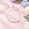 Dyed Natural White Jade Round Beaded Ankelets, with 304 Stainless Steel Cable Chains, Golden, Aqua, 9-5/8 inch(243mm)