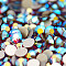 Glass Flat Back Rhinestone, Grade A, Back Plated, Faceted, AB Color, Half Round, Siam, 2.7~2.8mm