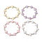 4Pcs 4 Colors Shell Shape Plastic Stretch Bracelets, Summer Beach Stackable Bracelets for Women, Mixed Color, Inner Diameter: 2-1/8 inch(5.3cm), 1pc/color
