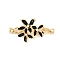 Brass Micro Pave Clear Cubic Zirconia Fold Over Clasps, Cadmium Free & Nickel Free & Lead Free, with Enamel, Flower, Real 18K Gold Plated, 45x25mm