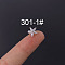 Flower 316L Surgical Stainless Steel Micro Pave Cubic Zirconia Cartilage Earrings, Stainless Steel Color, Clear, 6mm, Pin: 0.8mm