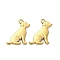 304 Stainless Steel Pendants, Ion Plating(IP), Dog Charm, Real 18K Gold Plated, 20x14.5x3mm, Hole: 1.6mm