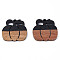 Autumn Theme Resin & Walnut Wood Pendants, Pumpkin, Black, 27.5x29.5x3mm, Hole: 2mm
