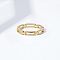 Simple Style 925 Sterling Silver Finger Rings, Oval Chain Rings, Golden, US Size 8(18.1mm)