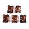 Baking Paint Transparent Glass Beads, Bear with Heart, Saddle Brown, 20~20.5x14.5~15x13.5~14mm, Hole: 1.5~1.6mm