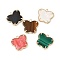 Brass & Resin Pendants, Butterfly, Mixed Color, 17x18.5x4mm, Hole: 1.4mm