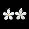 304 Stainless Steel Manual Polishing Pendants, with Enamel, Flower, Stainless Steel Color, 15.5x14x1.5mm, Hole: 1.2mm