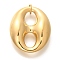 PVD Vacuum Plating 304 Stainless Steel Pendants, with Jump Ring, Oval Charm, Real 18K Gold Plated, 32x27.5x9mm, Hole: 5mm