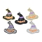 Rack Plating Brass Cubic Zirconia Pendants, Enamel, Lead Free & Cadmium Free, Long-Lasting, Hat Charm, Mixed Color, 22.5x21.5x2mm, Hole: 1.2mm