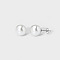 Elegant Stainless Steel Imitation Pearl Stud Earrings, Round, Silver