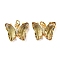 Brass Micro Pave Clear Cubic Zirconia Pendant, with Glass, Butterfly, Golden, Slate Gray, 15x19x4.5mm, Hole: 3.5mm
