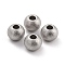 Non-Tarnish 201 Stainless Steel Beads, Round, Stainless Steel Color, 6x5mm, Hole: 2mm