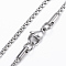 Non-Tarnish 304 Stainless Steel Box Chain Necklaces, with Lobster Claw Clasp, Stainless Steel Color, 29.5 inch(75cm)