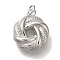 Rack Plating Brass Pendants, Cadmium Free & Lead Free, Long-Lasting Plated, with Jump Ring, Love Knot Charms, Platinum, 19x16x7mm, Hole: 3mm