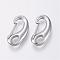 Tarnish Resistant 304 Stainless Steel Push Gate Snap Keychain Clasp Findings, Stainless Steel Color, 23x12x6mm