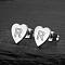 Heart 201 Stainless Steel Stud Earrings, Stainless Steel Color, Letter R, 10x10mm