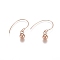 Ion Plating(IP) Ball 304 Stainless Steel Dangle Earrings, Rose Gold, 27mm, Pin: 0.8mm