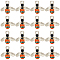 40Pcs Alloy Enamel Pendants, with Rhinestone, Bees, Dark Orange, 15x16.5x3.5mm, Hole: 2mm