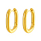 Stylish Stainless Steel Oval Hoop Earrings, Golden