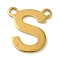 304 Stainless Steel Charms, Real 18K Gold Plated, Letter Charm, Letter S, 10x9.5x1mm, Hole: 1mm